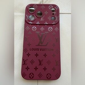 Louis Vuitton Maroon Phone Case IPhone 17 Pro Max